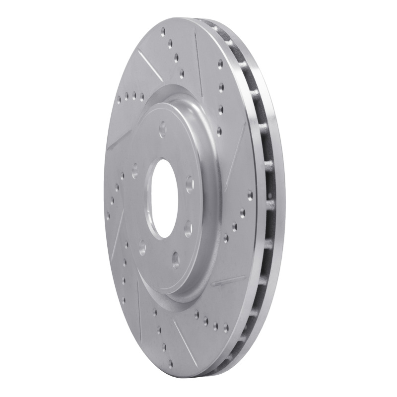 Chrysler Pacifica Brake Rotor (1) - Front Right - R1 Concepts - Drilled & Slotted - Silver - `12-`25